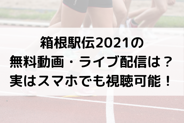 箱根駅伝21の無料動画 ライブ配信は 実はスマホでも視聴可能